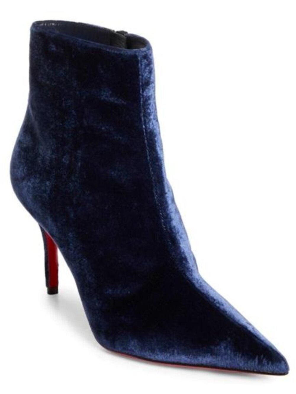 Christian Louboutin SO APOSTROPHA BOOTY 80 Velvet Velour Ankle Boots Heels